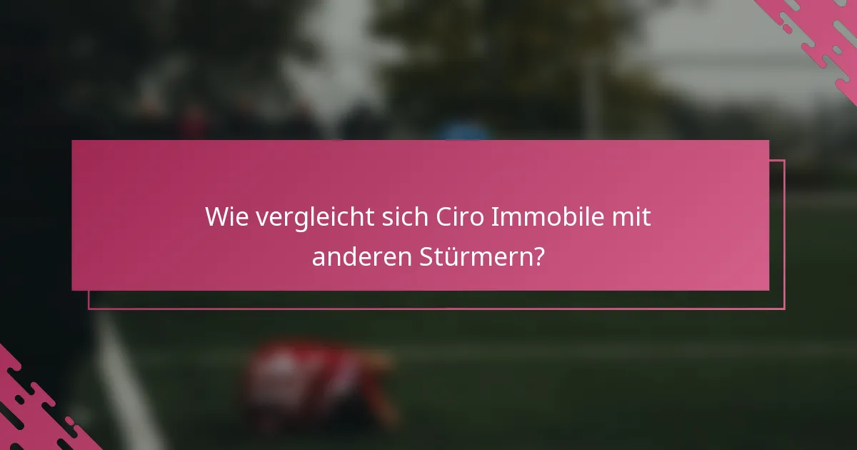 Wie vergleicht sich Ciro Immobile mit anderen Stürmern?