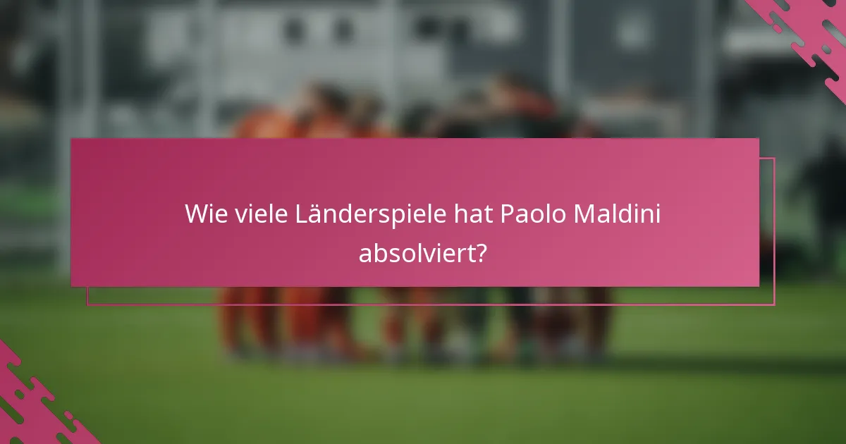Wie viele Länderspiele hat Paolo Maldini absolviert?